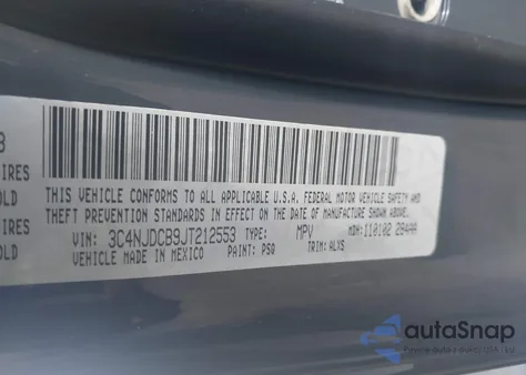 2018 Jeep Compass Limited 4X4 from USA, damaged, VIN 3C4NJDCB9JT212553